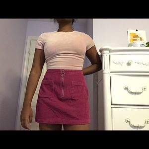 Magenta Cord Skirt